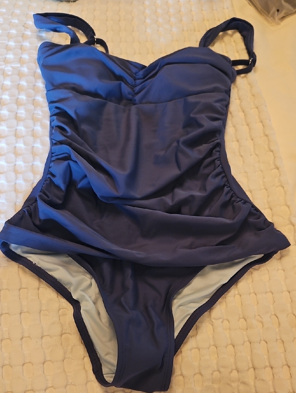 L Blue One-Piece Swimsuit with Adjustable Straps Xs